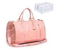 Jenni Bag Sac de voyage avec roulettes, sac de voyage My Jenni pour femme, sac de voyage pliable en cuir synthétique, sac à vêtements, grande capacité avec compartiment à chaussures, rose, Basic