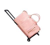 Jenni Bag Sac de voyage avec roulettes, sac de voyage My Jenni pour femme, sac de voyage pliable en cuir synthétique, sac à vêtements, grande capacité avec compartiment à chaussures, rose, Roller
