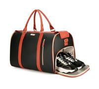 Jenni Bag - Sac de voyage convertible 2 en 1 avec roues amovibles, pliable et imperméable en cuir synthétique pour homme et femme, Noir , Basic