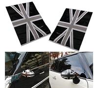 JenNiFer 2Pcs Noir Union Jack Flag Vinyle Miroirs Autocollants pour Mini Cooper