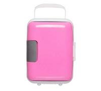 JenNiFer 4L 12V / 220V Mini Portable Portable Réfrigérateur Réfrigérateur Réfrigérateur Congélateur Voiture Maison - Rose