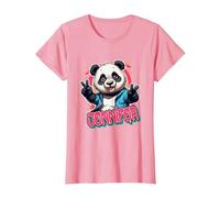 Jennifer - Joli prénom de Fille avec Un Panda Mignon T-Shirt, Femme, Rose, S