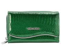 Jennifer Jones - Grand Portefeuille en Cuir véritable pour Femme, Aspect Croco Brillant, Protection RFID, Vert, M - Style 2