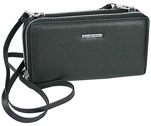 Jennifer Jones - Sac à Main en Cuir avec Compartiment pour téléphone Portable 2 en 1, avec Protection RFID, Noir