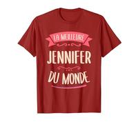 Jennifer Le meilleur du monde pour Jennifer T-Shirt, Homme, Canneberge, S