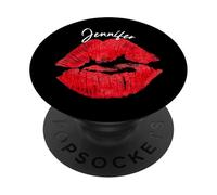 Jennifer Red Lips Prénom personnalisé PopSockets PopGrip Adhésif