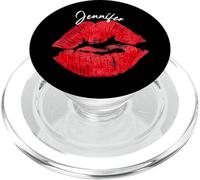Jennifer Red Lips Prénom personnalisé PopSockets PopGrip pour MagSafe