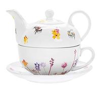 Jennifer Rose Gallery Ensemble théière, tasse et soucoupe Motif abeilles colorées