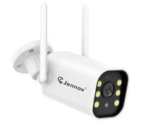 Jennov 5MP Caméra Surveillance WiFi Extérieure, Caméra Supplémentaire, Grand Angle 120°, Enregistrements 24/7, Vision Nocturne Couleur, Détection Humaine, Seulement WiFi NVR, Eseecloud APP