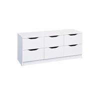 JENNY - Commode 6 Tiroirs Coloris Blanc -