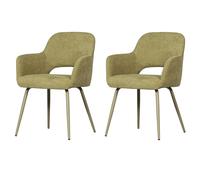 JENNY - Lot de 2 chaises de repas tissu vert Vert