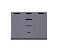 AltoBuy Jenny - Meuble 2 Portes 4 Tiroirs Coloris Anthracite