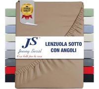 Jenny SESAL Drap Housse uni, lit Simple, Double, carré et Demi - différentes Couleurs et Tailles (Taupe, Simple)