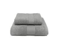 Jenny Sesal Ensemble de Serviettes - 1 Serviette Visage et 1 invité The Colors Luxury - Serviettes de Couleur Unie - Éponge de Haute qualité Poids 450 g/m² (Gris Perle)