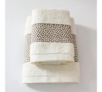 Jenny Sesal Lot de 1 Serviettes Miriam avec Volants en Jacquard, Lot de Deux Serviettes de Bain Visage et invité Dimensions : Visage : 50 x 100 cm. Invité 38 x 58 cm. Doux au Toucher (crème)