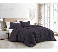 Jenny Sesal Parure de lit - Couleur Unie - 100% Pur Coton - Fabriqué en Italie - 1 Place et demie - Parure de lit + taies d'oreiller (Gris Anthracite, Simple)