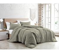Jenny Sesal Parure de lit - Couleur Unie - Fabriqué en Italie - 1 Place et demie - Parure de lit + taies d'oreiller (Taupe, Simple)