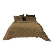 Jenny Sesal Parure de lit en Velours Sophia Sophia Doux et élégant Velours sur Le Dessus et Microfibre sous - Ensemble de Couette et taies d'oreiller (lit Double, Beige)