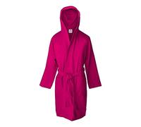 Jenny Sesal - Peignoir en microfibre pour homme et femme doux, léger, peu encombrant, à séchage rapide avec capuche, poches, ceinture avec passants et crochet, fuchsia, M