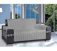 Jenny Sesal Splendor Protège-canapé avec Poches latérales de Rangement avec Rembourrage 100% Polyester (4 Places; 3 Places) (Gris, 3 Places)