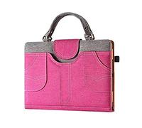 Jennyfly Étui pour iPad Air Style Business Style Sac à main Multi Angle de saisie Support mains libres avec mise en veille/marche automatique et support de crayon pour iPad Air/Air 2/2016 Pro 9.7/2017/2018 Nouvel iPad 9.7 Rose vif