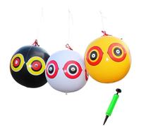 Jennytim Lot de 3 ballons épouvantails avec yeux effrayants - Répulsif contre les oiseaux d'extérieur pour jardin, ferme, verger - Répulsif contre les oiseaux - Jouet de plage Ballon