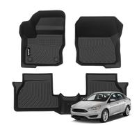 Jenofa Tapis de Sol pour Ford Focus S 2012-2018 | SE | St | SEL | Titanium Toutes Saisons, revêtement de Sol en Caoutchouc TPE Durable et imperméable, pour Accessoires de Mise au Point, Noir