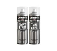 JENOLITE Back to Black Lot de 2 aérosols | Pare-chocs et garnitures + brillance des pneus | Restaure et protège les pare-chocs, garnitures et pneus décolorés | 2 x 500 ml