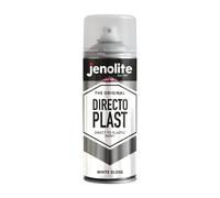 JENOLITE Directoplast Peinture en aérosol brillante | BLANC | 400 ml | Peinture en aérosol multi-surfaces | Pour tous types de plastique | Aucun apprêt requis | Ral 9016