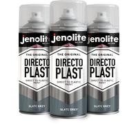 JENOLITE Directoplast Peinture en aérosol brillante | GRIS ARDOISE | 3x400 ml | Peinture en aérosol multi-surfaces | Pour tous types de plastique | Aucun apprêt requis | Ral 7031