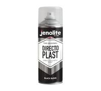 JENOLITE Directoplast Peinture en aérosol brillante | NOIR | 400 ml | Peinture en aérosol multi-surfaces | Pour tous types de plastique | Aucun apprêt requis | Ral 9005