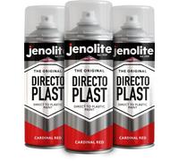 JENOLITE Directoplast Peinture en aérosol brillante | ROUGE CARDINAL | 3x400 ml | Peinture en aérosol multi-surfaces | Pour tous types de plastique | Aucun apprêt requis | Ral 3001