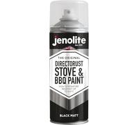 JENOLITE Directorust Bombe de Peinture pour Barbecue et Poêle - Noir Mat, Peinture Haute Température jusqu’à 650°C, Aérosol Thermique pour BBQ, Braséro, Cheminée, Radiateurs, Automobiles I 400 ml