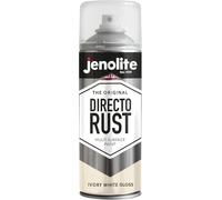 JENOLITE Directorust Bombe Peinture Brillante | BLANC IVOIRE | 400ml | Peinture Aérosol Anti-Rouille Pour Métal | Peinture Aérosol Brillante Multi-Surfaces Pour Bois, Métal, Plastique | RAL 1013