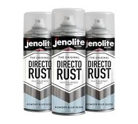 JENOLITE Directorust Bombe Peinture Brillante | POUDRE BLEUE | 3x400ml | Peinture Aérosol Anti-Rouille Pour Métal | Peinture Aérosol Brillante Multi-Surfaces Pour Bois, Métal | RAL 240 80 10