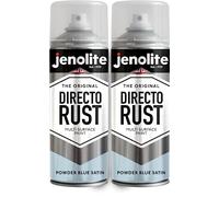 JENOLITE Directorust Peinture en aérosol finition satinée | POUDRE BLEUE | 2x400ml | Peinture antirouille pour métal | Peinture en aérosol multi-surfaces : métal, bois, plastique | RAL240 80 10