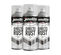 JENOLITE Directorust vernis en spray métallisé brillant | ARGENT | Vernis multi-surfaces | Primer, fond et finition tout-en-un | 3 x 400 ml