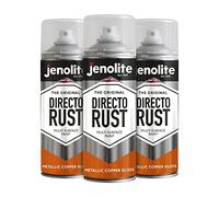 JENOLITE Directorust vernis en spray métallisé brillant | CUIVRE | Vernis multi-surfaces | Apprêt, sous-couche et finition tout-en-un | 3 x 400 ml