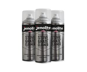 JENOLITE Nettoyant pour grille de poêle | 3 x 400 ml | Élimine les traces de doigts, la suie, les cendres, le carbone, la graisse et le goudron - Idéal pour les poêles à bois, cheminées et barbecues