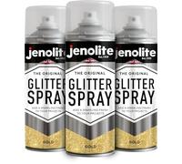 JENOLITE Peinture à paillettes en aérosol | OR | Peinture pailletée | Multisurface | Parfait pour l'artisanat et les loisirs | 3 x 400ml