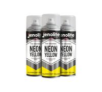 JENOLITE Peinture aérosol fluorescente | Jaune fluo | 3 x 400 ml | Peinture néon haute visibilité de qualité supérieure | Peinture multi-surfaces haute visibilité idéale pour les loisirs, les
