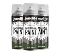 JENOLITE Peinture camouflage vert olive armée - 3 x 400 ml (RAL 6003) - Idéale pour le modélisme, le paintball, l'airsoft, les véhicules militaires