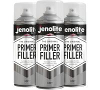 JENOLITE Peinture d'apprêt de remplissage en aérosol | GRIS | Apprêt flexible avec des propriétés de remplissage élevées | Remplit les petites bosses et rayures pour une finition lisse | 3 x 400ml