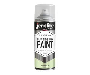 JENOLITE Spray Phosphorescent | PEINTURE LUMINEUSE NIGHT GLOW | 400ml | Laque Multi-Surface Brille dans l'Obscurité | Art, Bricolage, Signalisation de Sécurité | Visible Uniquement dans le Noir