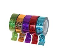 JENOR 1PC Ruban adhésif holographique à paillettes pour décoration de gymnastique rythmique, accessoire de 15 mm x 5 m, Washi Tape DIY