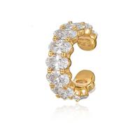 Jenosy Boucles d'oreilles dorées pour femme - Sans piercing - Plaqué or 14 carats - Oxyde de zirconium - Bijou fait à la main - Cadeau pour femme, Moyen, Laiton, Pas de pierre précieuse