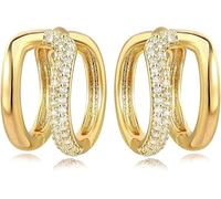 Jenosy Boucles d'oreilles en or pour femme - Boucles d'oreilles à nœud délicat - Boucles d'oreilles créoles pour fille - Tendance et légères - Hypoallergéniques - Plaqué or 18 carats - Bijou fantaisie