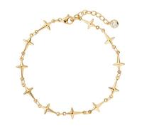 Jenosy Bracelet à maillons trombones de 5 mm de large pour femme | Fermoir mousqueton réglable plaqué or 14 carats de 18 cm + 2,5 cm, anti-ternissement, bijou de tous les jours