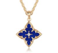 Jenosy Collier trèfle en or pour femme - Pendentif délicat plaqué or 14 carats - Chaîne réglable - Pendentif trèfle coloré - Collier porte-bonheur pour femme