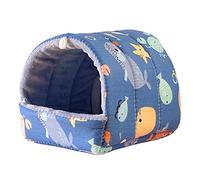 JENPECH Maison pour hamster au design coloré - Accessoires pour cochon d'Inde - Maison en coton pour petit animal - Nid d'hiver chaud pour rongeurs/cochons d'Inde/rat/hérisson - Monde marin L